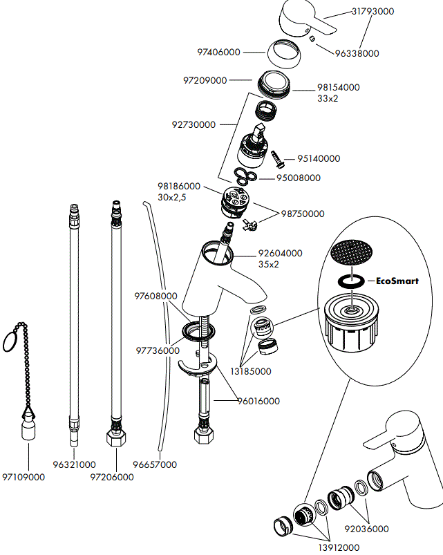hansgrohe FOCUS S Lever Sink Faucet-FIG21