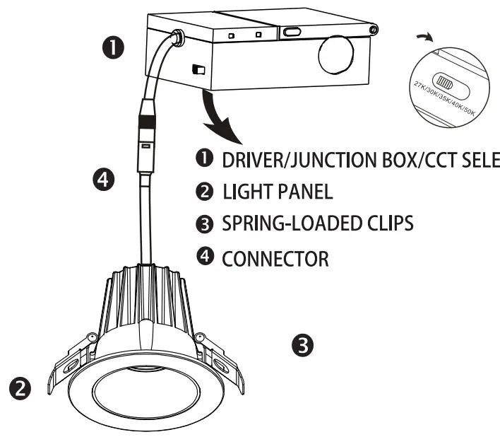 Maxxima 4 Inch 5CCT Select LED Slim Downlight