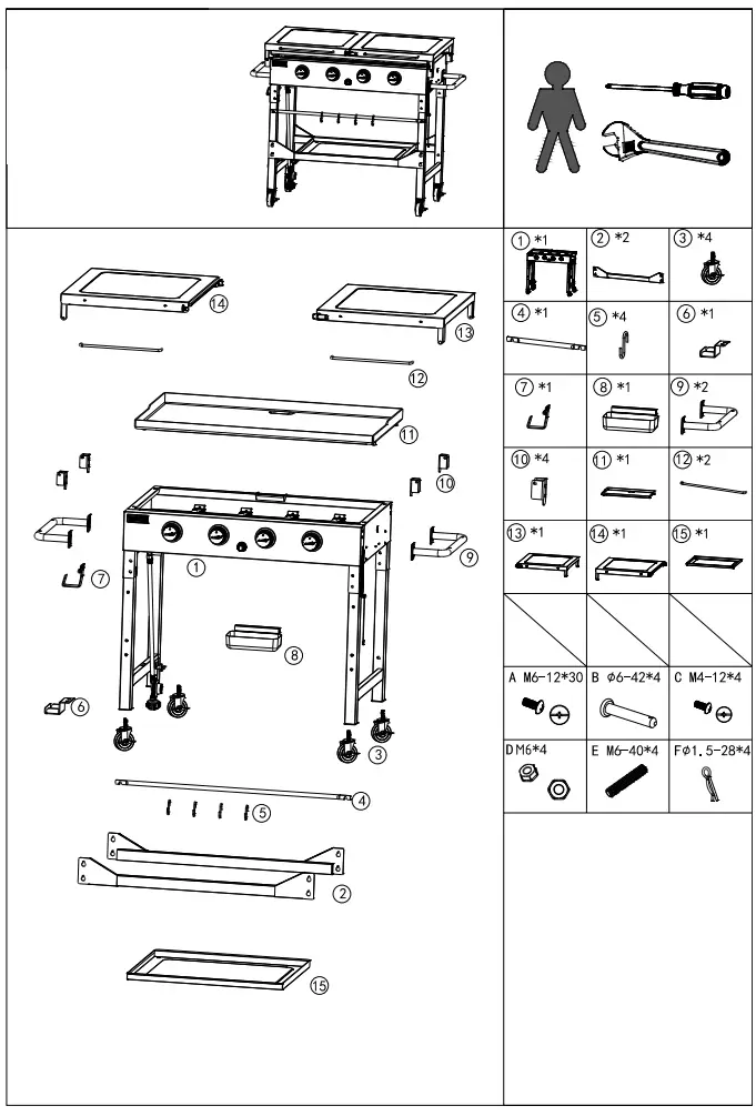 Livoo DOC278 Plancha Gaz Station 4 Burners -