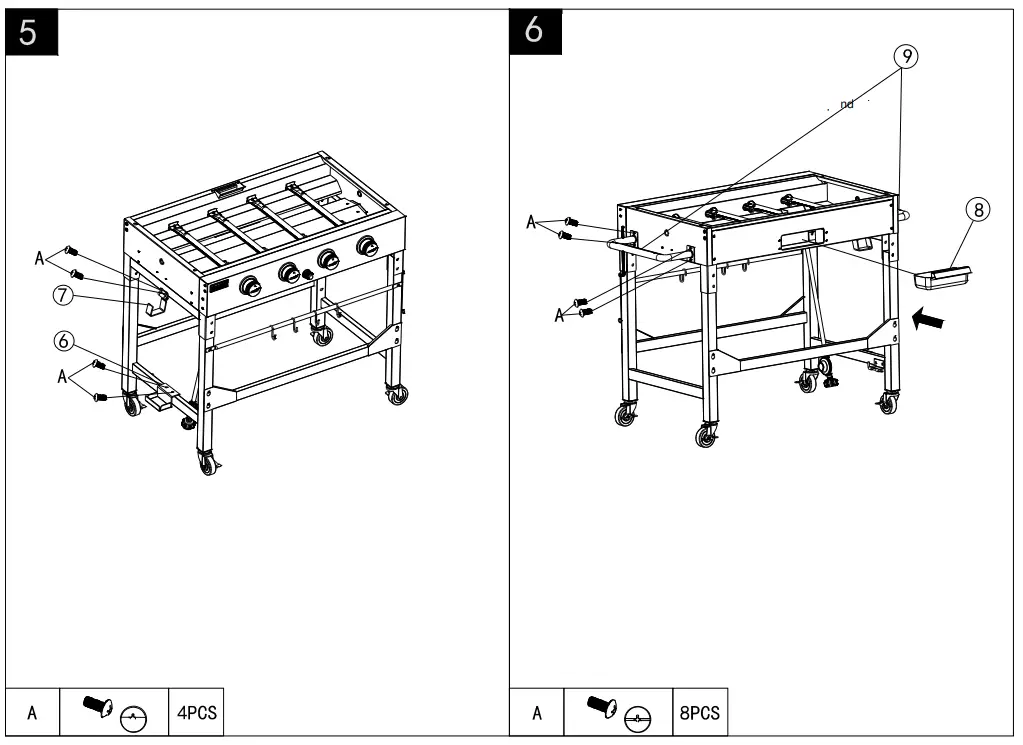 Livoo DOC278 Plancha Gaz Station 4 Burners - panel of the main
