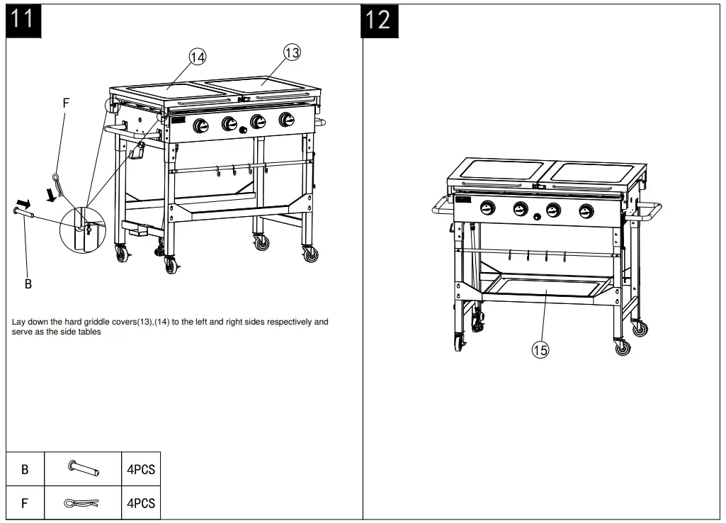 Livoo DOC278 Plancha Gaz Station 4 Burners - sides respectively