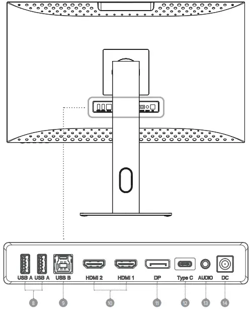 ALOGIC Clarity Pro, Clarity Pro Touch 27 Inch 4K UHD Monitor - Monitor Ports