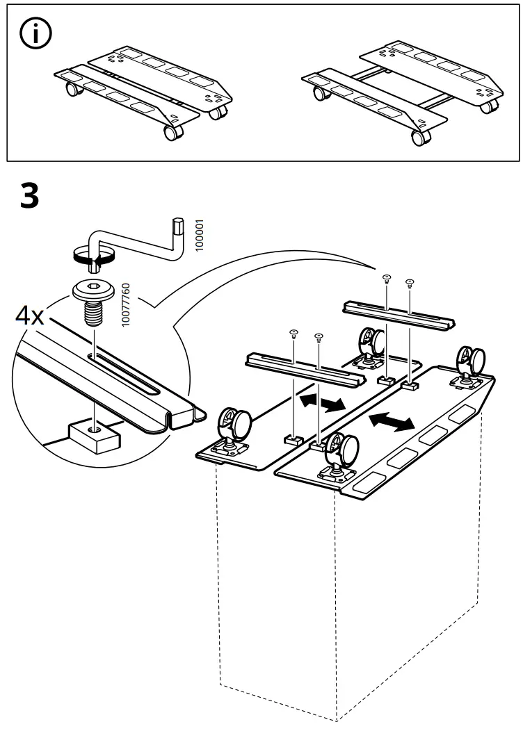IKEA 10075388 UPPSPEL CPU Stand with Castors - Assembly 1