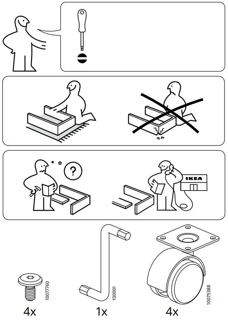 IKEA 10075388 UPPSPEL CPU Stand with Castors - Safety