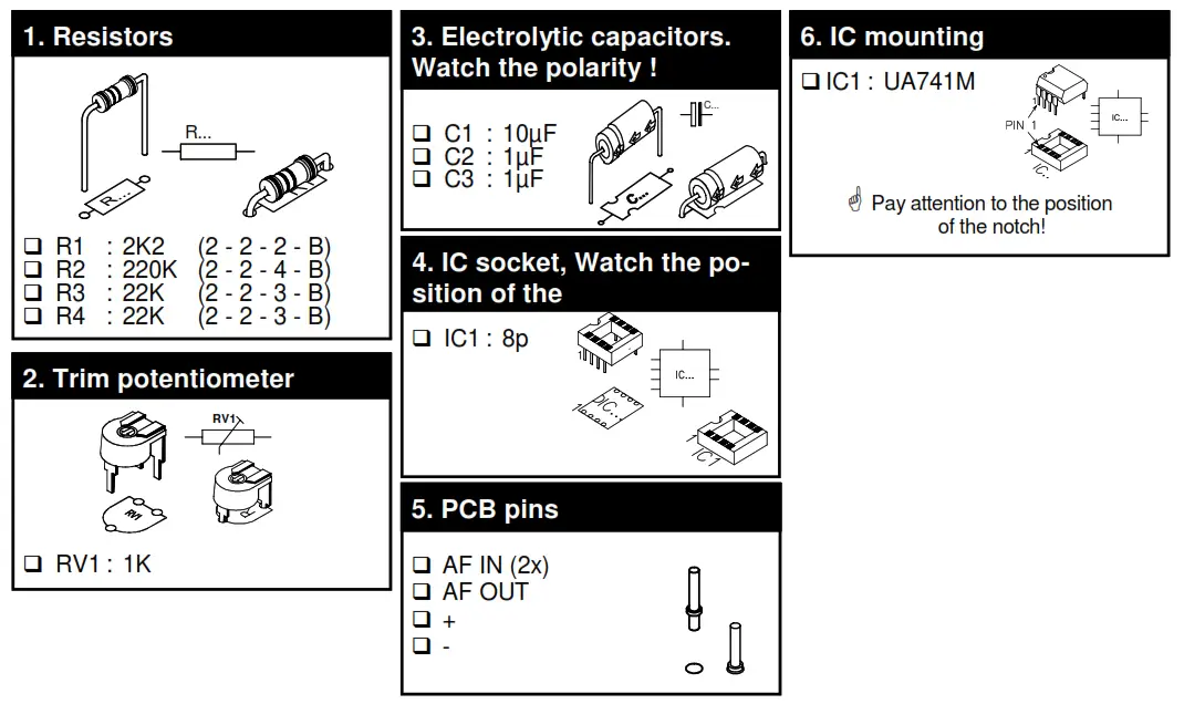 velleman K1803 Universal Mono Pre-Amplifier - Figure1