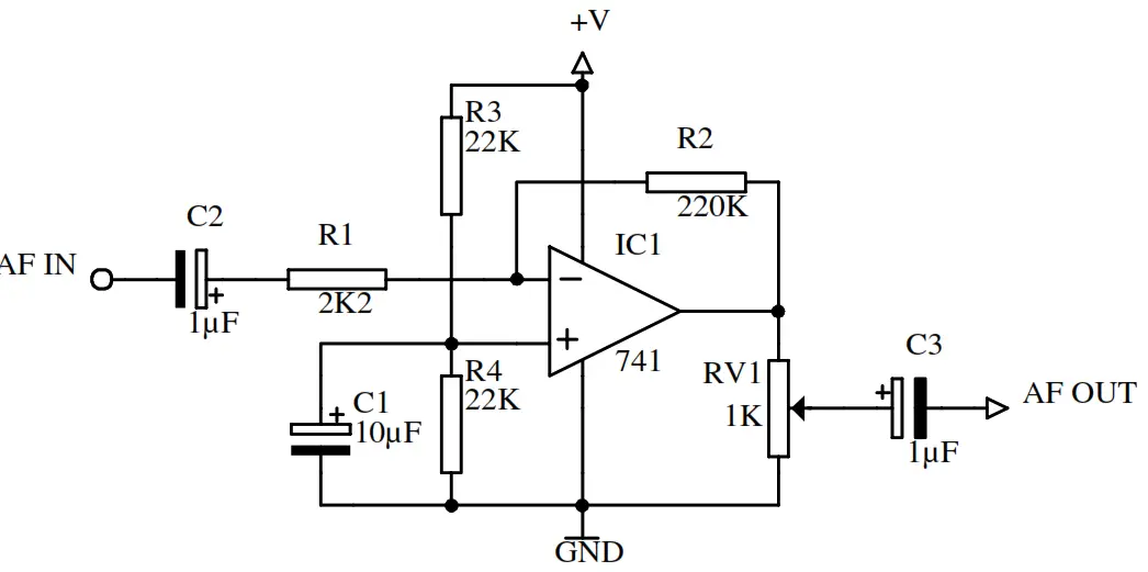 velleman K1803 Universal Mono Pre-Amplifier - diagram