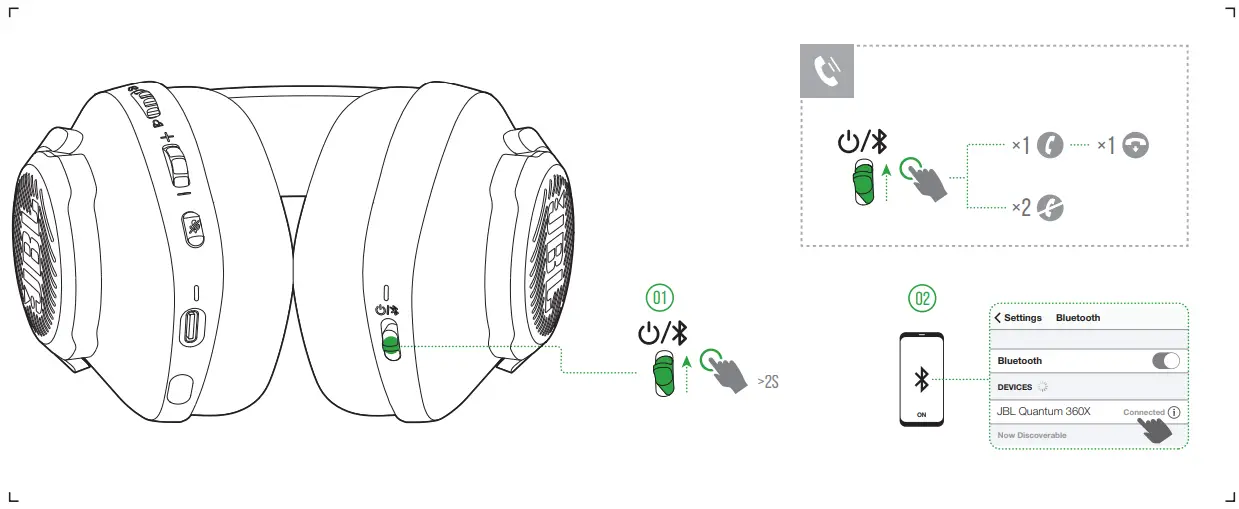 JBL Quantum 360X Wireless Over Ear Console Gaming Headset for Xbox - Bluetooth