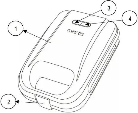 marta MT-SM1737A Electric Baker Waffle Maker A1