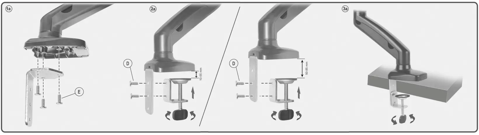 myWall HL 16 L Full Motion Desk Bracket Flay Screens - fig