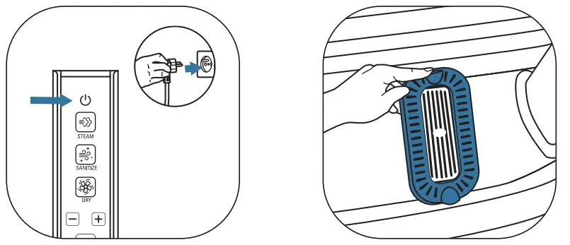 TEFAL YT40XX Automatic Garment Steamer - CLEANING THE PRODUCT