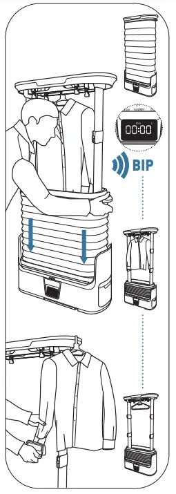 TEFAL YT40XX Automatic Garment Steamer - USING THE PRODUCT 4
