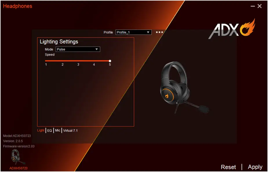 ADXHS0723 71 RGB Gaming Headset - Lighting