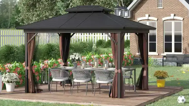 Outsunny 84c-144 2 Tier Gazebo With Curtains And Nets User Guide