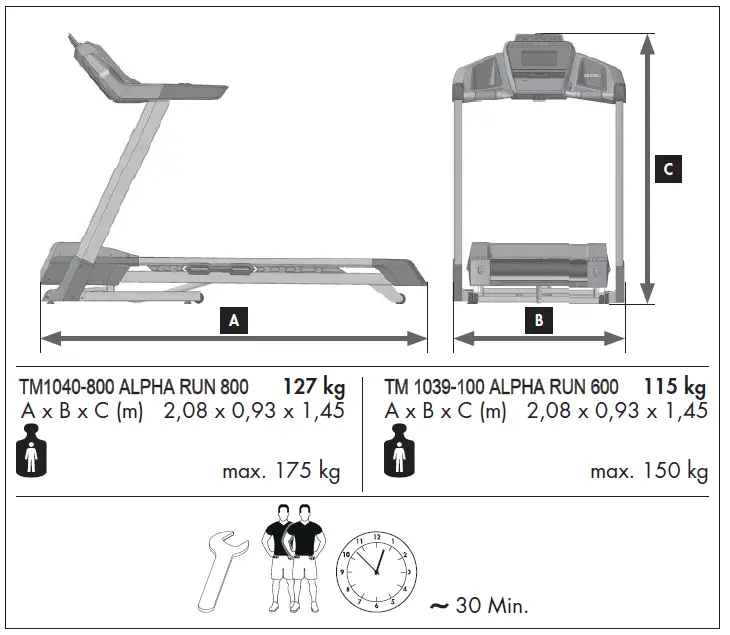 KETTLER TM1039-100 Alpha Run 800 Treadmill 1