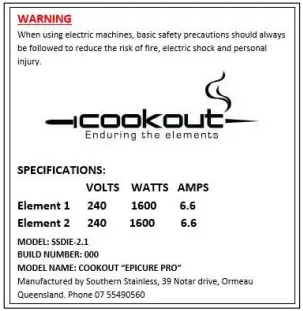 cookout EPICURE PRO Stainless Steel Built-In Barbecue A8