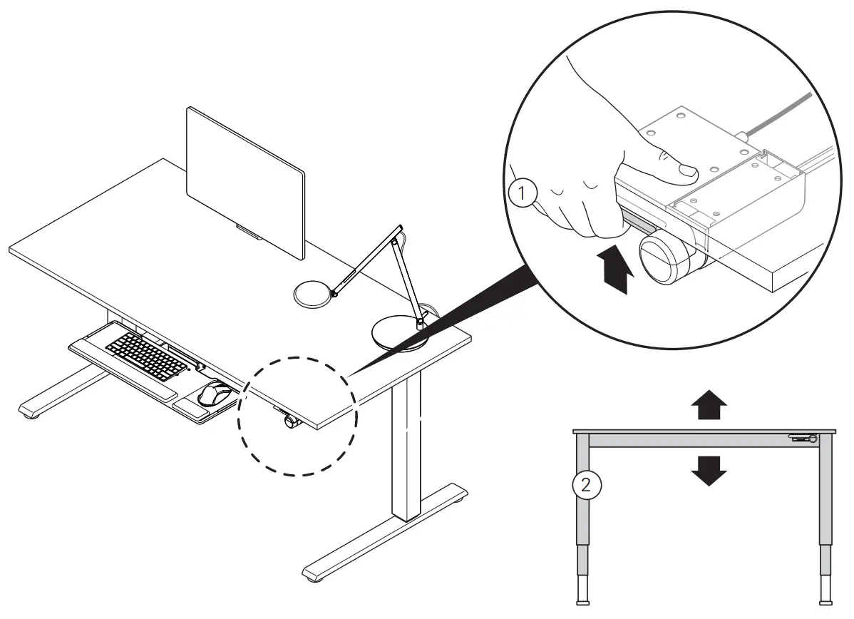 To Raise and Lower Worksurface