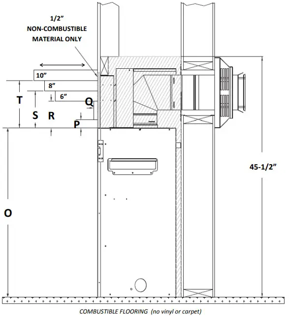 KOZY HEAT Bayport 36 Direct Vent Fireplace - CombusƟble Material Allowed 1