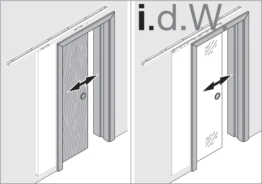 i d W EB069 Cool Air Sliding Door Set Running Within The Wall