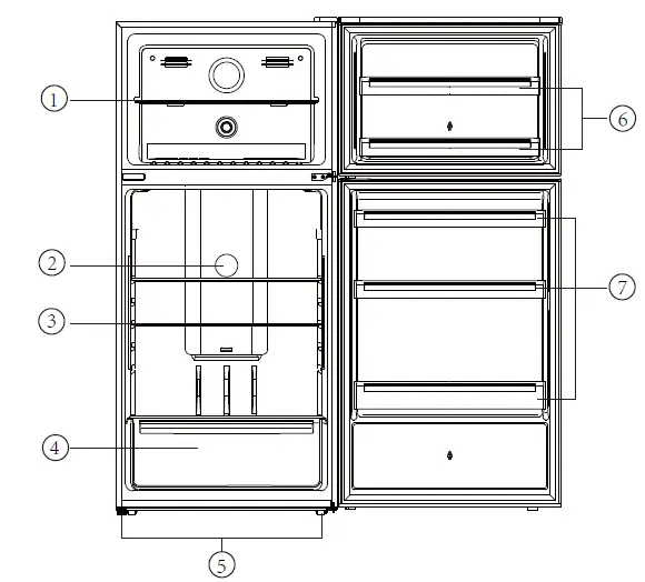 CONSERVATOR GRH1482TW Top Mount Freezer Refrigerator 1