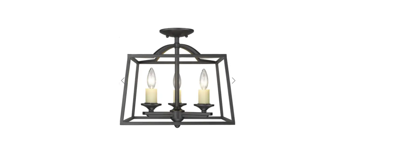 Golden Lighting 3072-sf Athena 3 Light Natural Black Semi Flush Ceiling Light Installation Guide