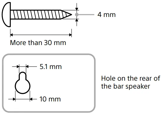SONY HTS2000 Sound Bar - Prepare two screws