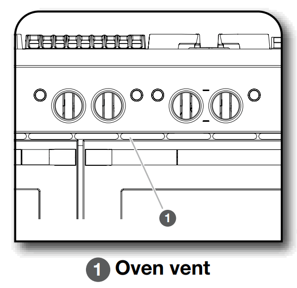 JENNAIR W11114330E PRO STYLE Dual Fuel Convection Range - Oven vent