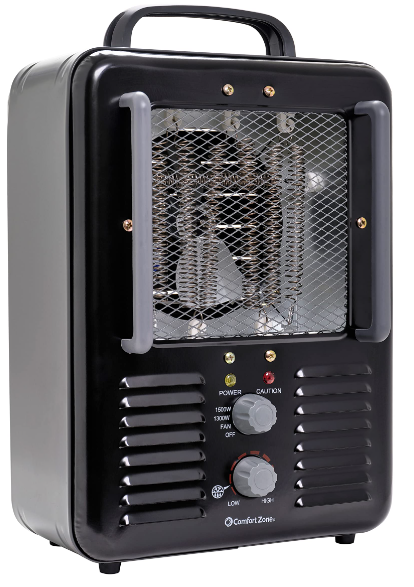 Comfort Zone Electric Utility Heater CZ798 CZ798BK -