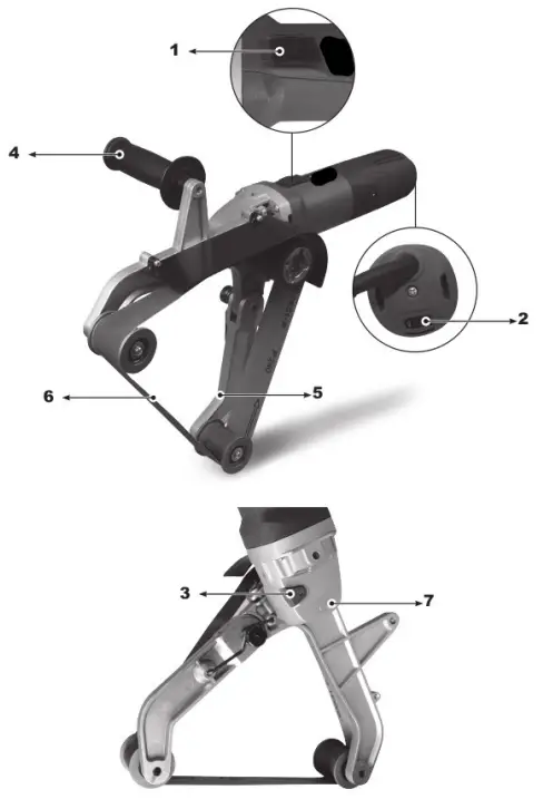 WilTec Wildanger Technik GmbH 61966 Tube Belt Sander - Components