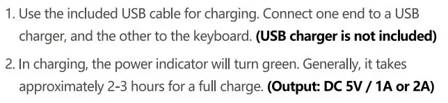 SAMSERS B099T Foldable Bluetooth Keyboard User Manual - How to Charge it