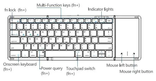 SAMSERS B099T Foldable Bluetooth Keyboard User Manual - Overview