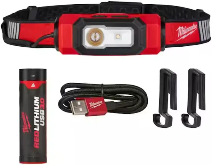 Milwaukee Tool REDLITHIUM 600 Lumen USB Rechargeable Hard Hat Headlamp