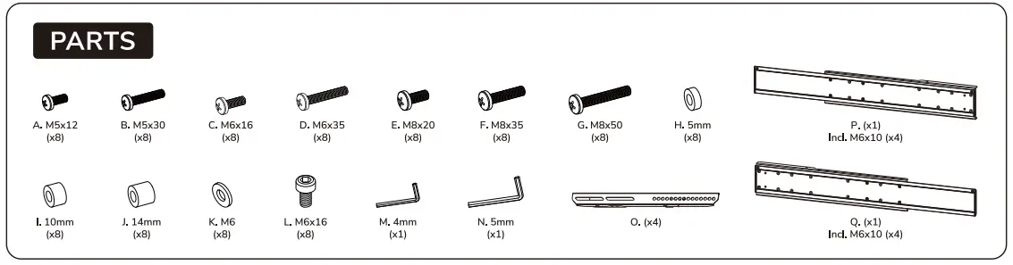Neomounts ADM 875BL2 Dual Screen Adapter - parts