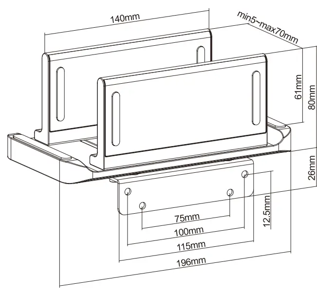 MULTIBRACKETS 7350105214455 M Thin Client Holder and Stand