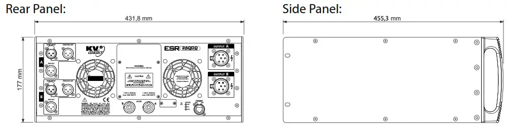 KV2 audio ESR Series Sound System - Rear Panel