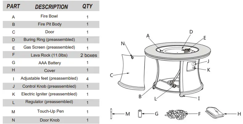 HAMPTON-BAY-FP58031-B-25.2-Inch-Round-Gas-Fire-Table-FIG-5