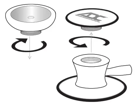 American Diagnostic Corporation Core Medical Device Manufactur 601BK Adscope 601 Convertible Cardiology Stethoscope - chestpiece