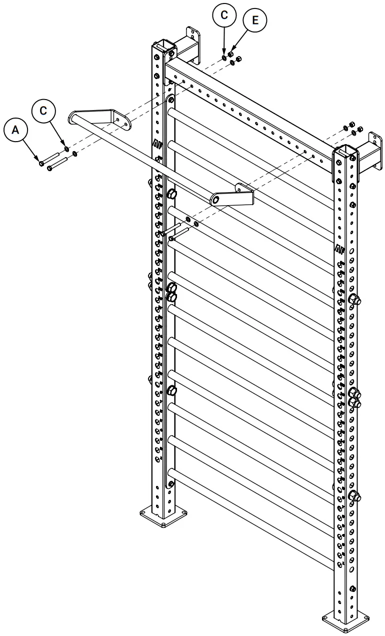 ALPHAFIT MKT1027 Gymnastics Walls - ATTACH CHIN UP BAR