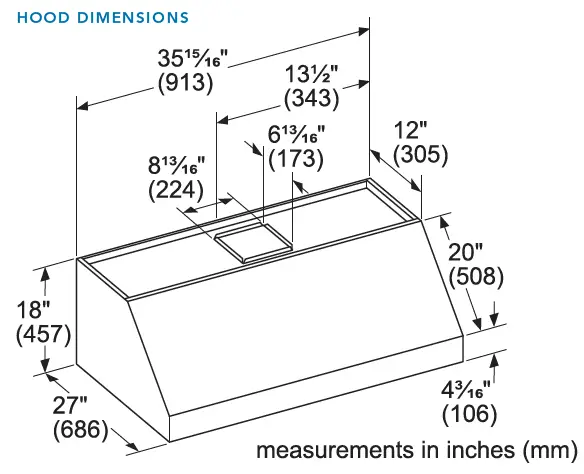 Thermador-PH36GWS-27-Inch-Depth-Wall-Mount-Ducted-Hood-FIG-2