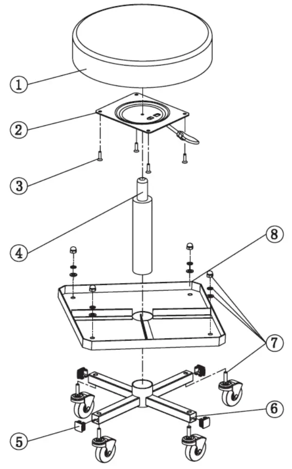 BORMANN PRO BWR5211 050001 Workshop Folding Seat with Tool Storage - parts
