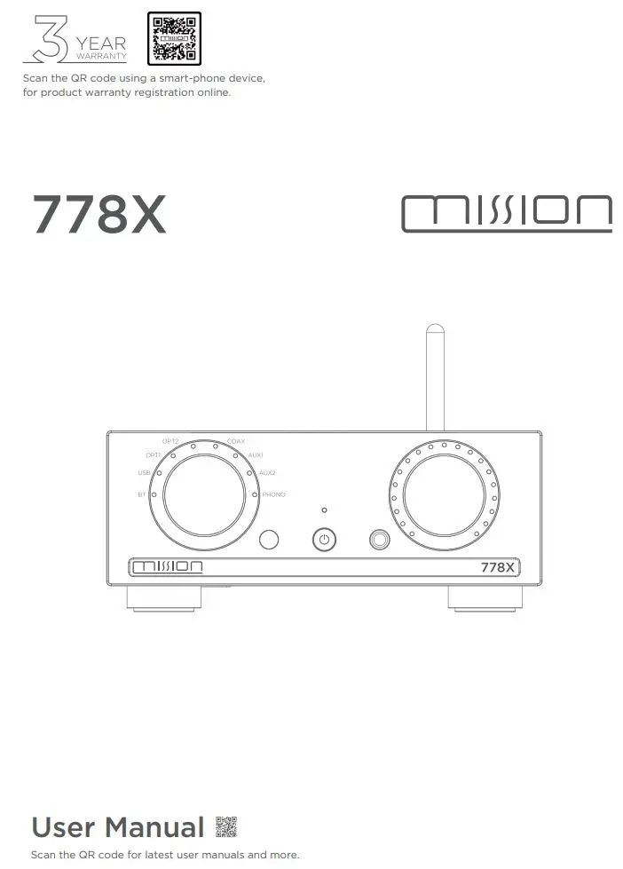 mission 778X Integrated Amplifier User Manual