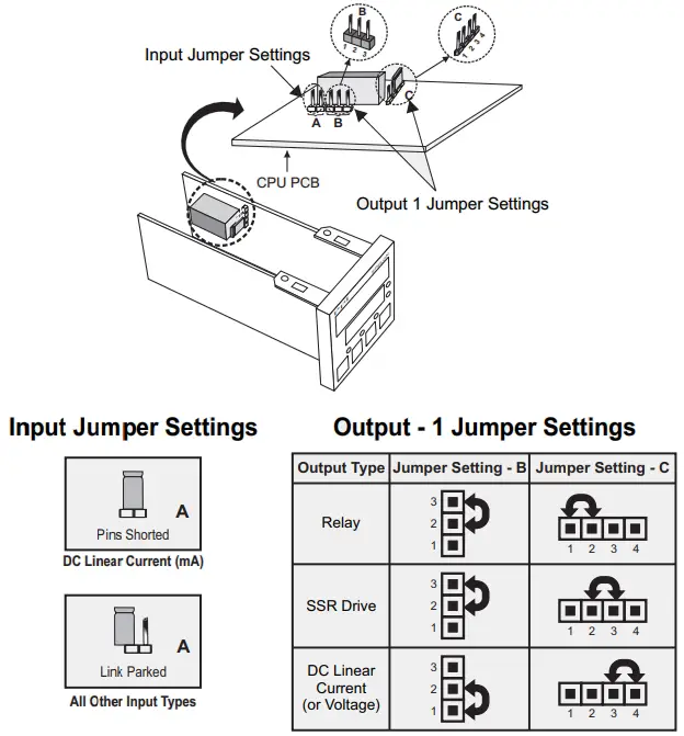 epsilon 48x48 Self Tune PID Process Controller with Ramp Soak Profile - JUMPER SETTINGS2