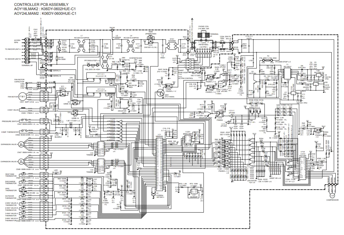 FUJITSU AUY12LBAB Inverter Multi Air Conditioner Cassette Type - PCB