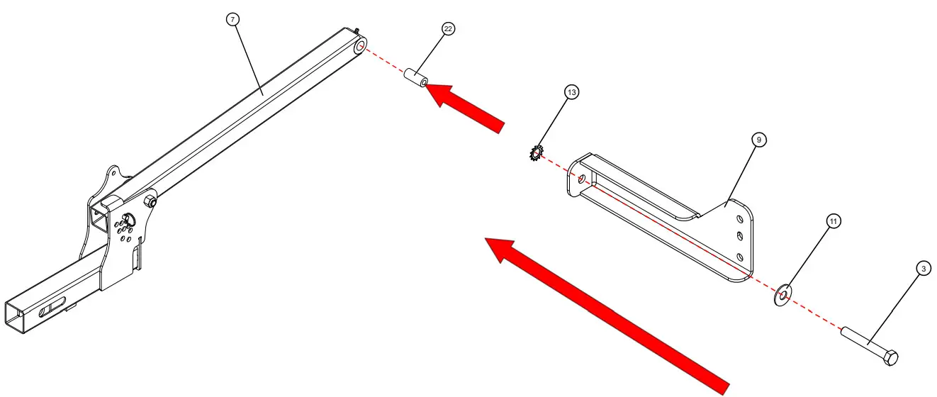 MASTER MFG UTVBR-M Adjustable Hitch Receiver Boom Mount Kit - TOOLS REQUIRED 11