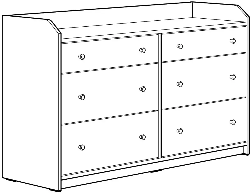 IKEA AA 2204049 4 HAUGA Chest of 6 Drawers Grey - Cover