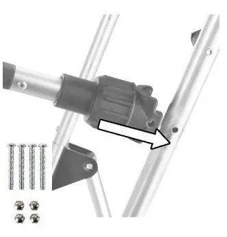 PROFI-PARTNER 49461 Safety Folding Step Ladder with Handrail - handrails