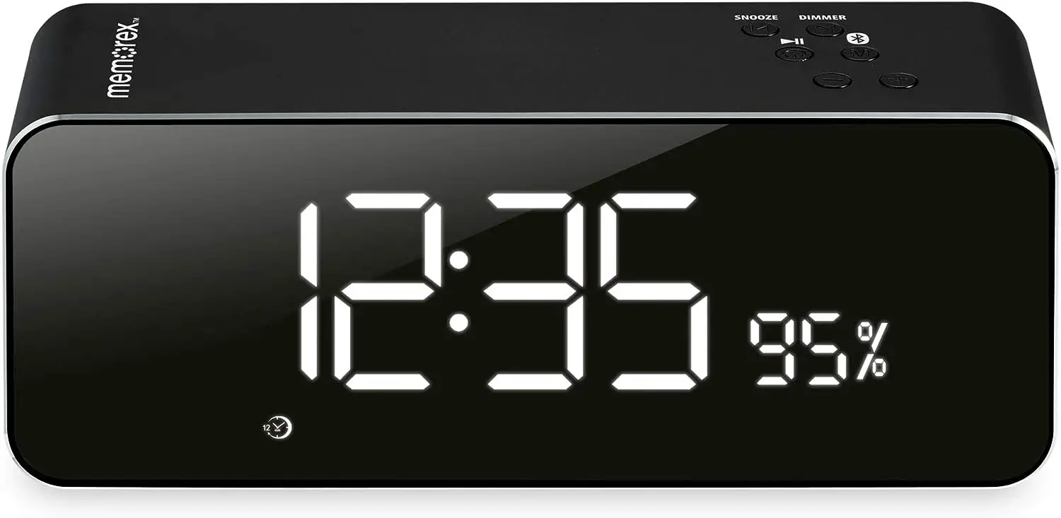 Memorex MCB428B Aluminum Wireless Clock Radio-product