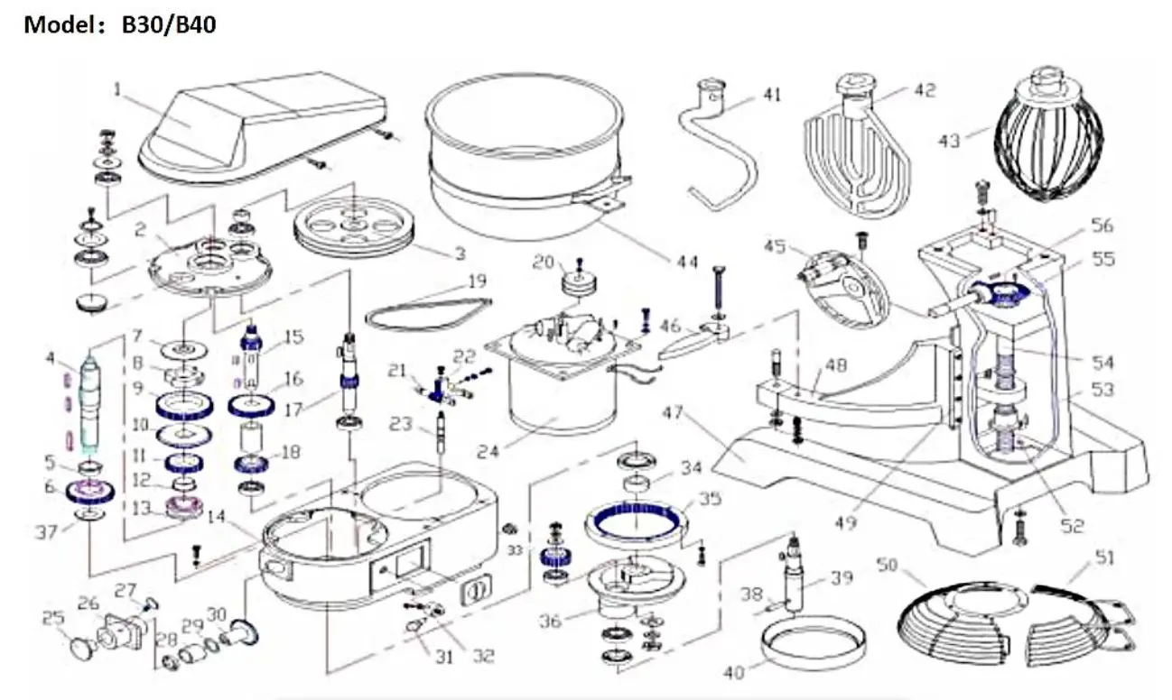 HAMOKI B60 Planetary Industrial Food Mixer 10