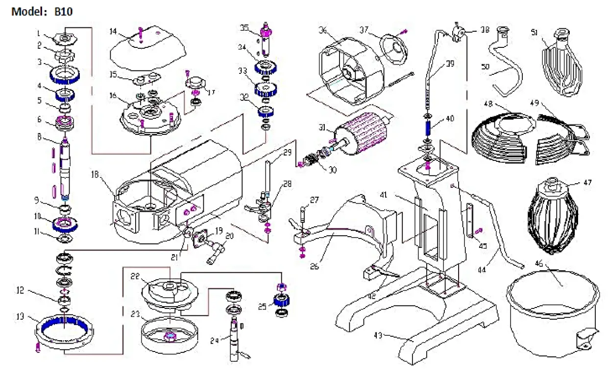 HAMOKI B60 Planetary Industrial Food Mixer 8