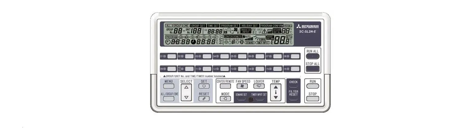 Mitsubishi Sc-sl2n-e Central Control With Lcd Display Instruction Manual
