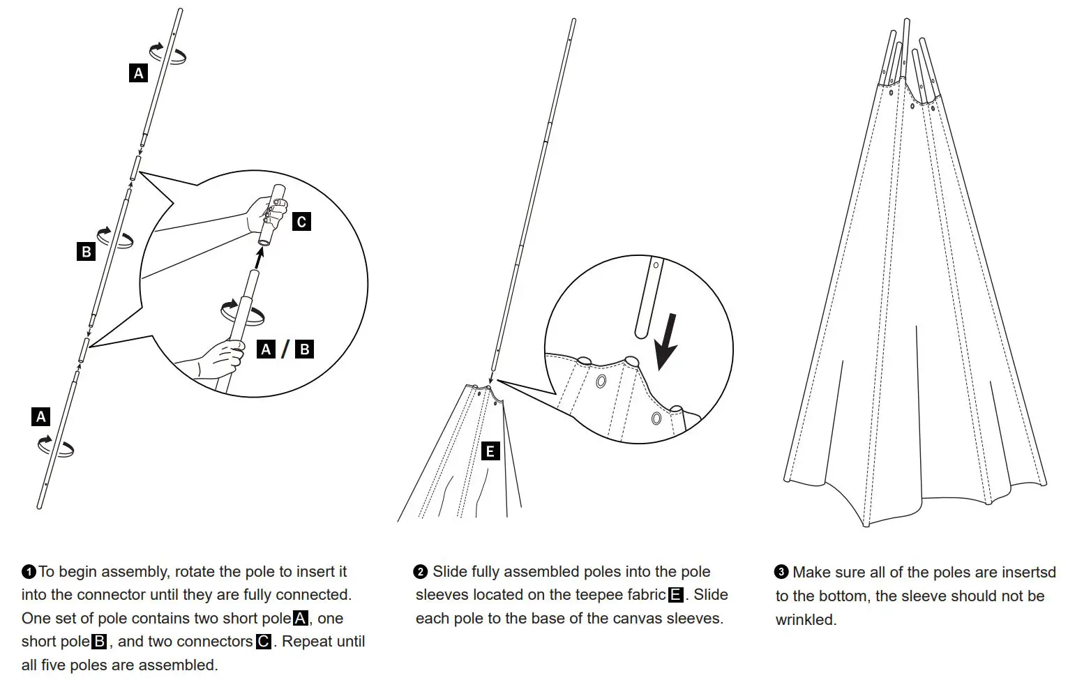 Tiny Land TP0005 Teepee Tent Instruction Manual - Product Overview